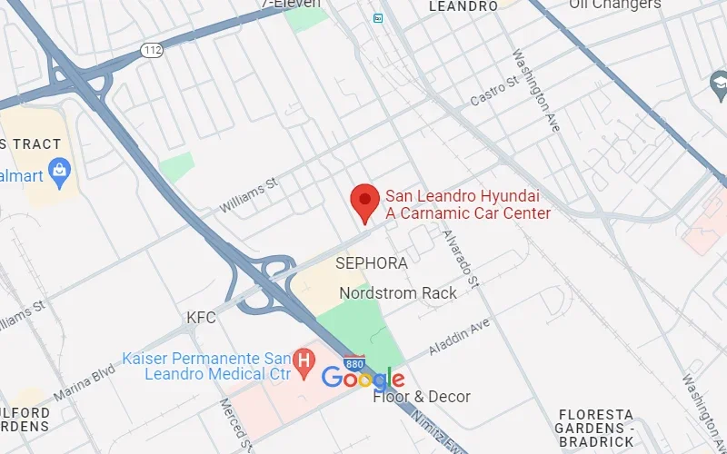 Oakland Hyundai in Oakland CA map